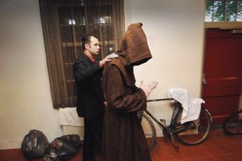 De moresprediker op weg.