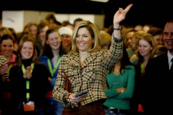 Een enthousiaste prinses Máxima.