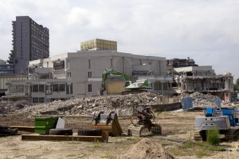 De bouwput aan het Vredenburg in Utrecht.