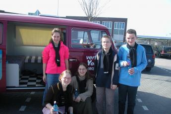 Vijf leerlingen die de Yordpoll hebben gemaakt.