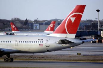 Een toestel van Northwest Airlines.