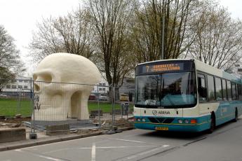 Schedel bij de school.